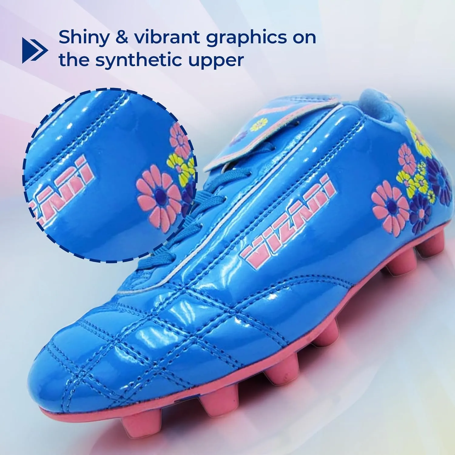 Vizari Blossom FG Soccer Shoe for Toddler/Little Kid | Synthetic Leather, Machine Washable, Unique Graphics, Comfortable Design, Durable Rubber Outsole (Toddler/Little Kid)