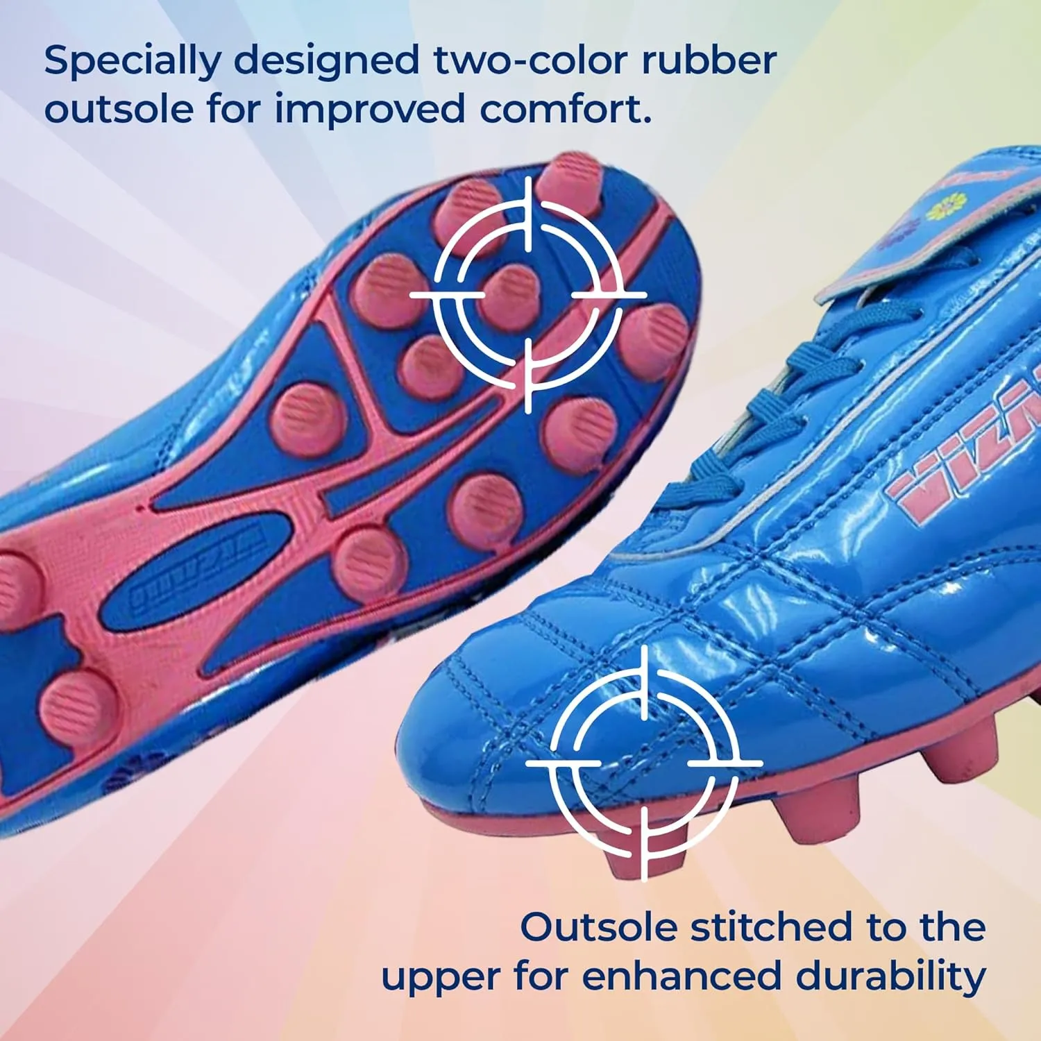Vizari Blossom FG Soccer Shoe for Toddler/Little Kid | Synthetic Leather, Machine Washable, Unique Graphics, Comfortable Design, Durable Rubber Outsole (Toddler/Little Kid)