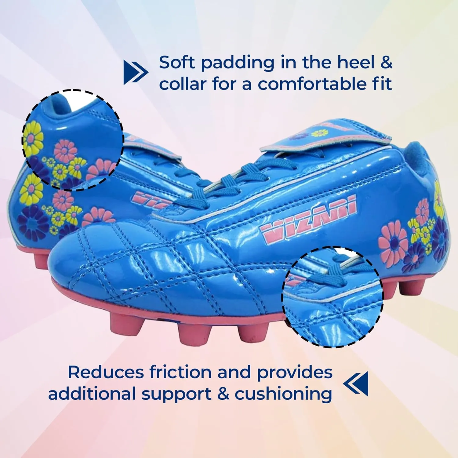 Vizari Blossom FG Soccer Shoe for Toddler/Little Kid | Synthetic Leather, Machine Washable, Unique Graphics, Comfortable Design, Durable Rubber Outsole (Toddler/Little Kid)