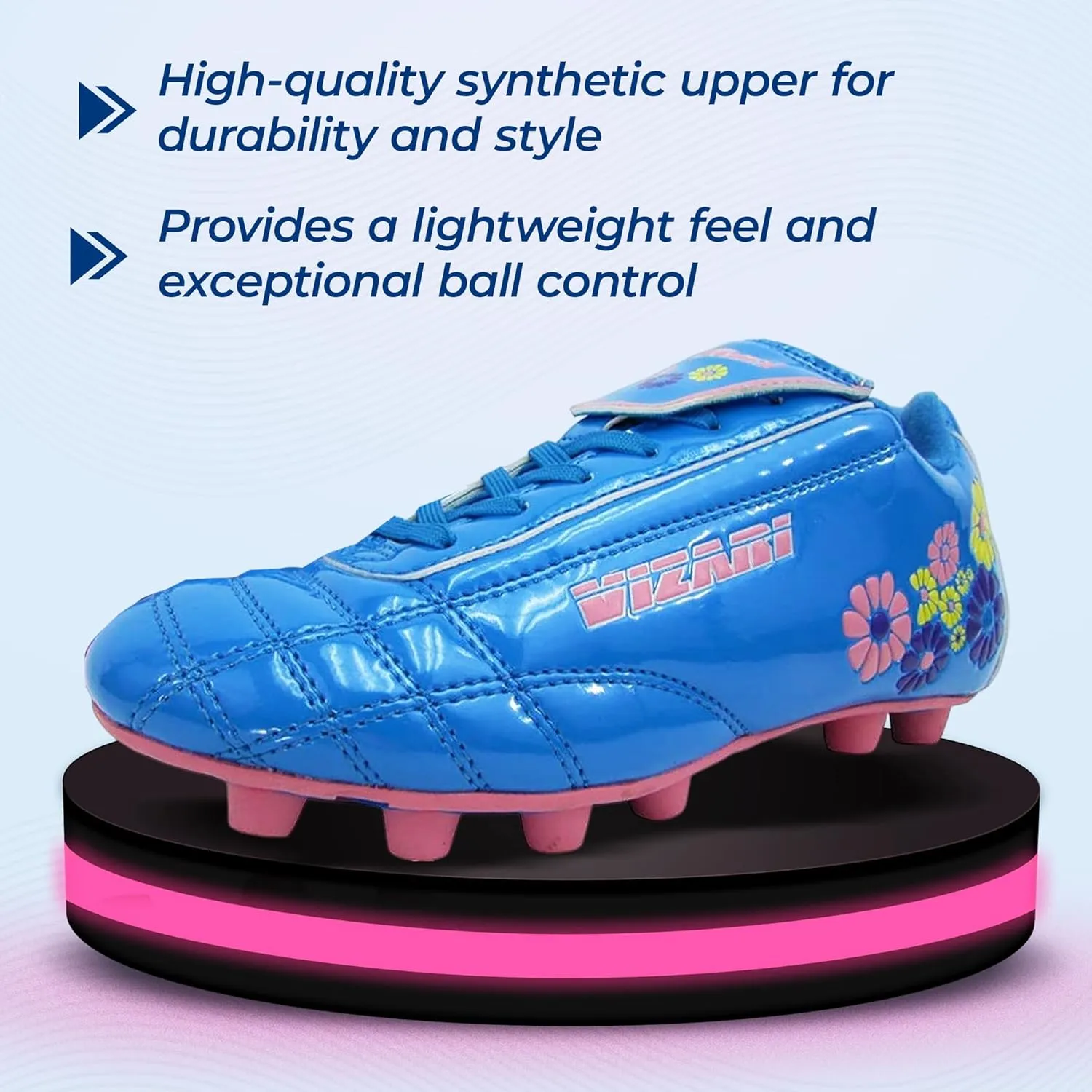 Vizari Blossom FG Soccer Shoe for Toddler/Little Kid | Synthetic Leather, Machine Washable, Unique Graphics, Comfortable Design, Durable Rubber Outsole (Toddler/Little Kid)