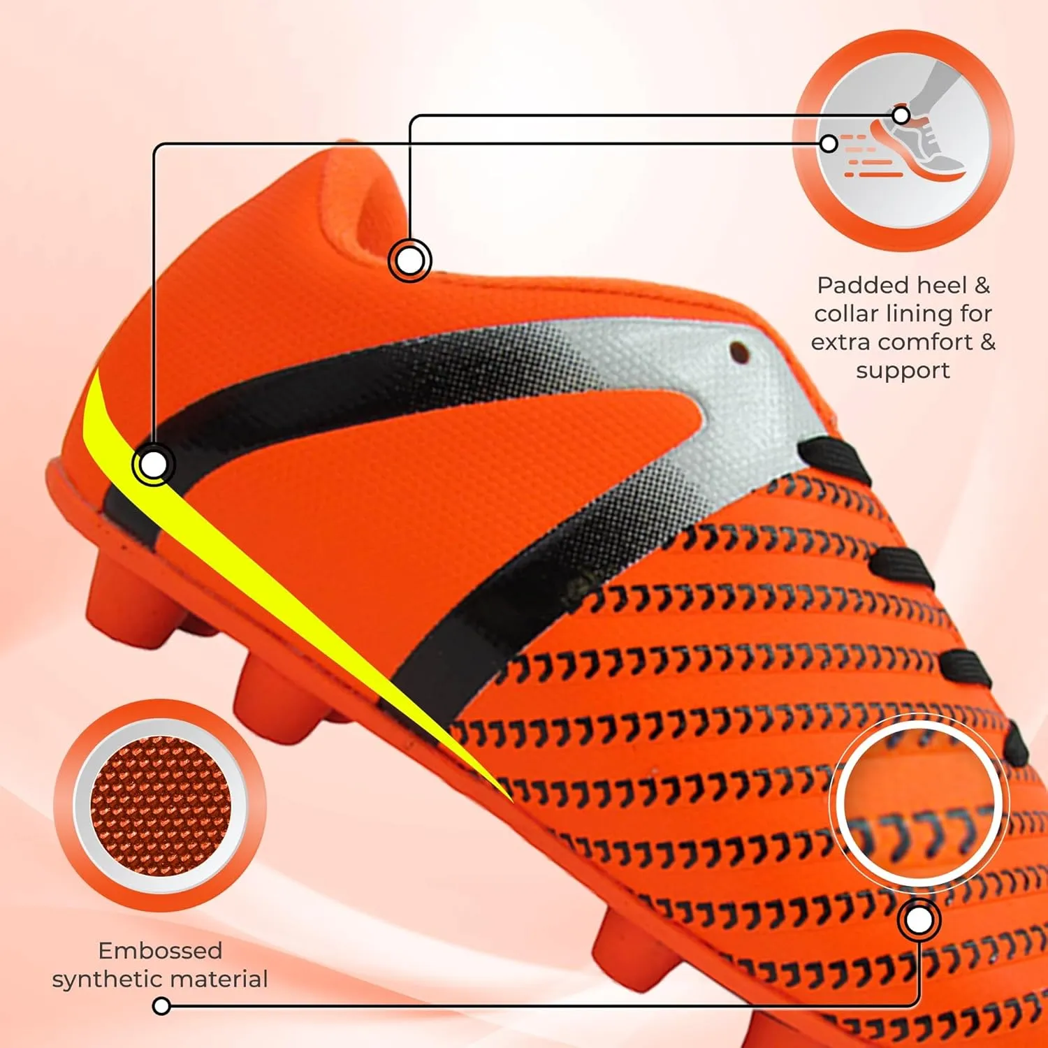 Vizari USA Soccer Cleats Boys, Girls - Youth Firm Ground Athletic Football Shoes for Toddler, Little Kid, Big Kid - Quality Materials