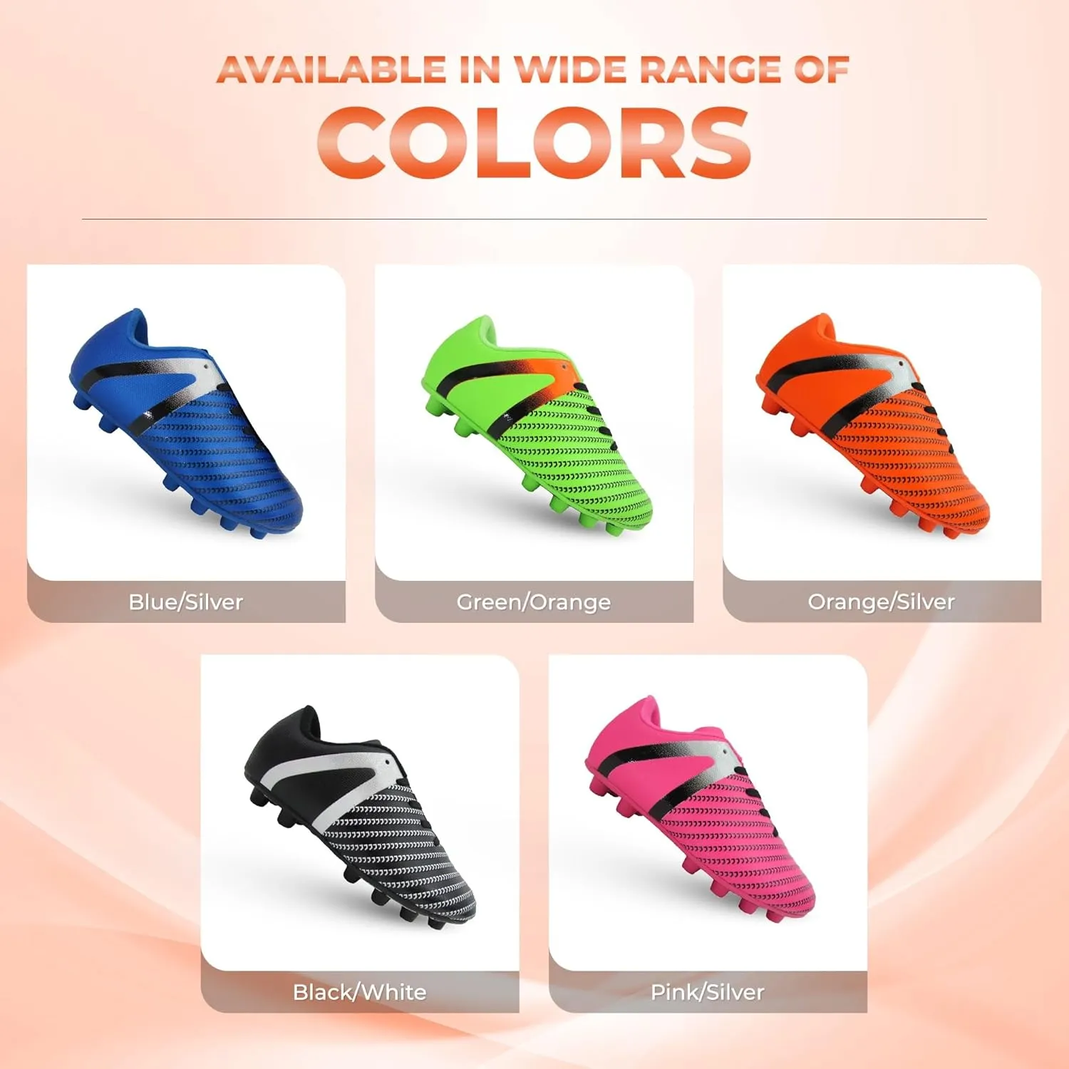 Vizari USA Soccer Cleats Boys, Girls - Youth Firm Ground Athletic Football Shoes for Toddler, Little Kid, Big Kid - Quality Materials