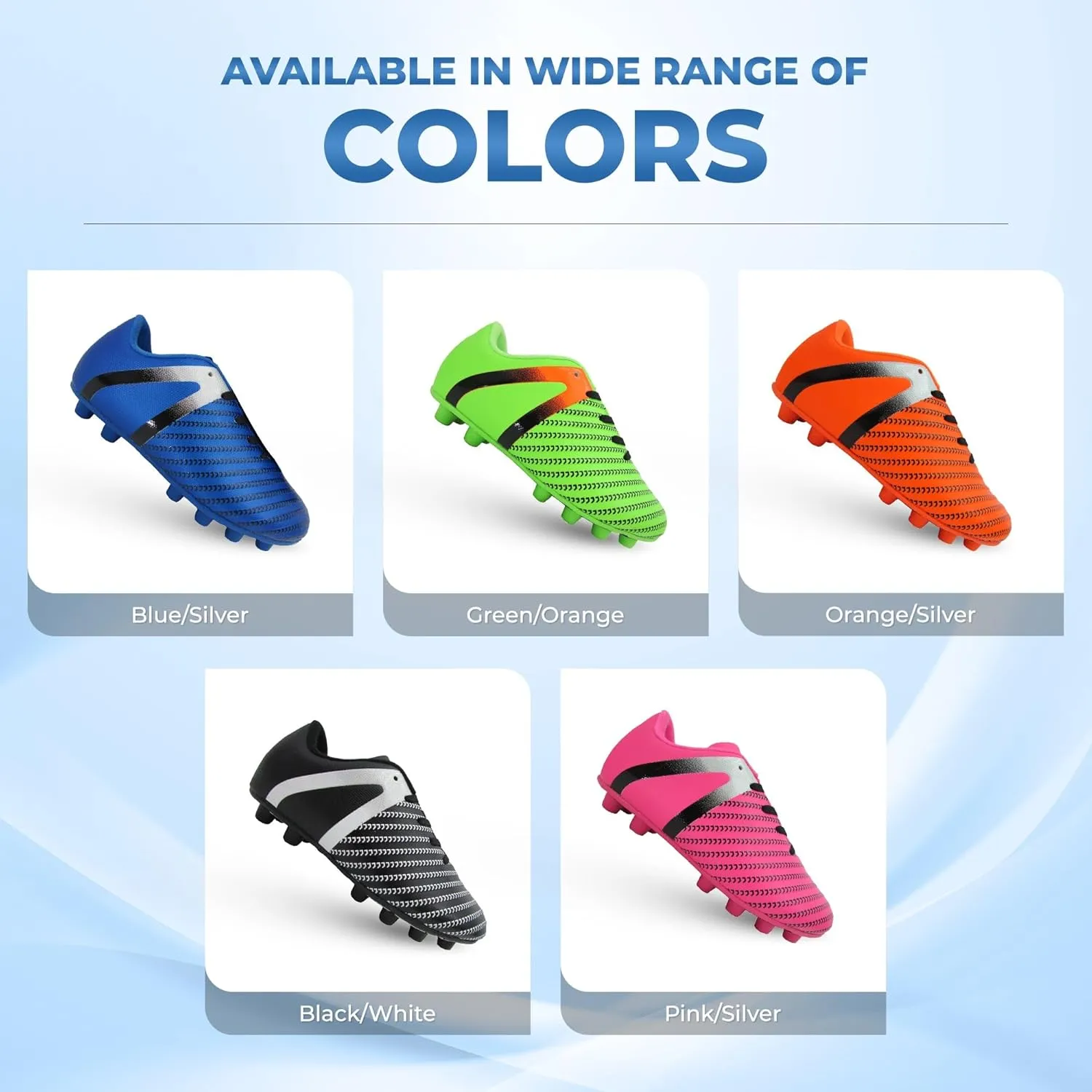 Vizari USA Soccer Cleats Boys, Girls - Youth Firm Ground Athletic Football Shoes for Toddler, Little Kid, Big Kid - Quality Materials