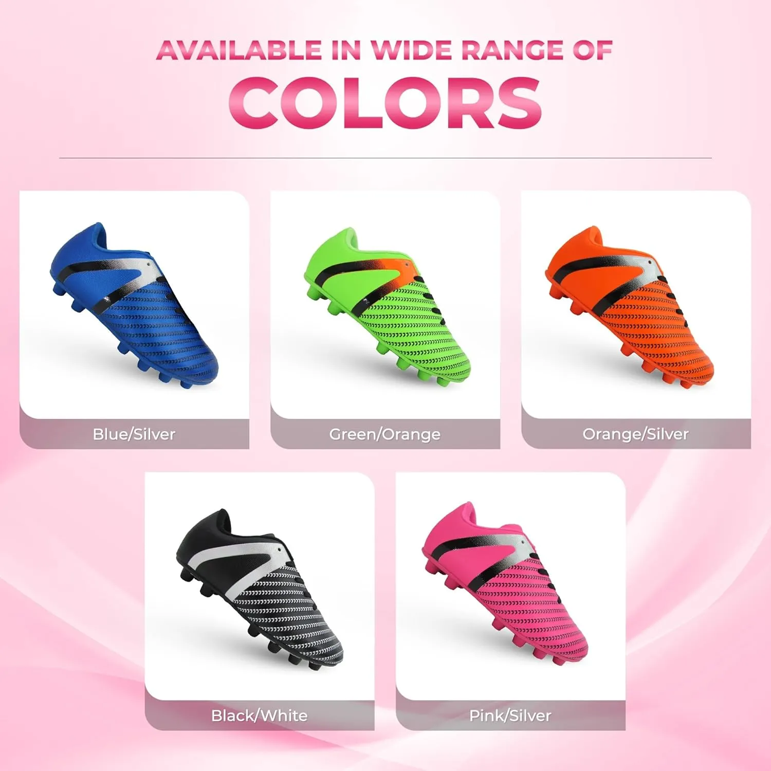 Vizari USA Soccer Cleats Boys, Girls - Youth Firm Ground Athletic Football Shoes for Toddler, Little Kid, Big Kid - Quality Materials