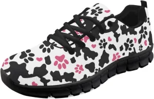 Wanyint Lightweight Sneakers for Running Walking Lace Up Black Sole Shoes