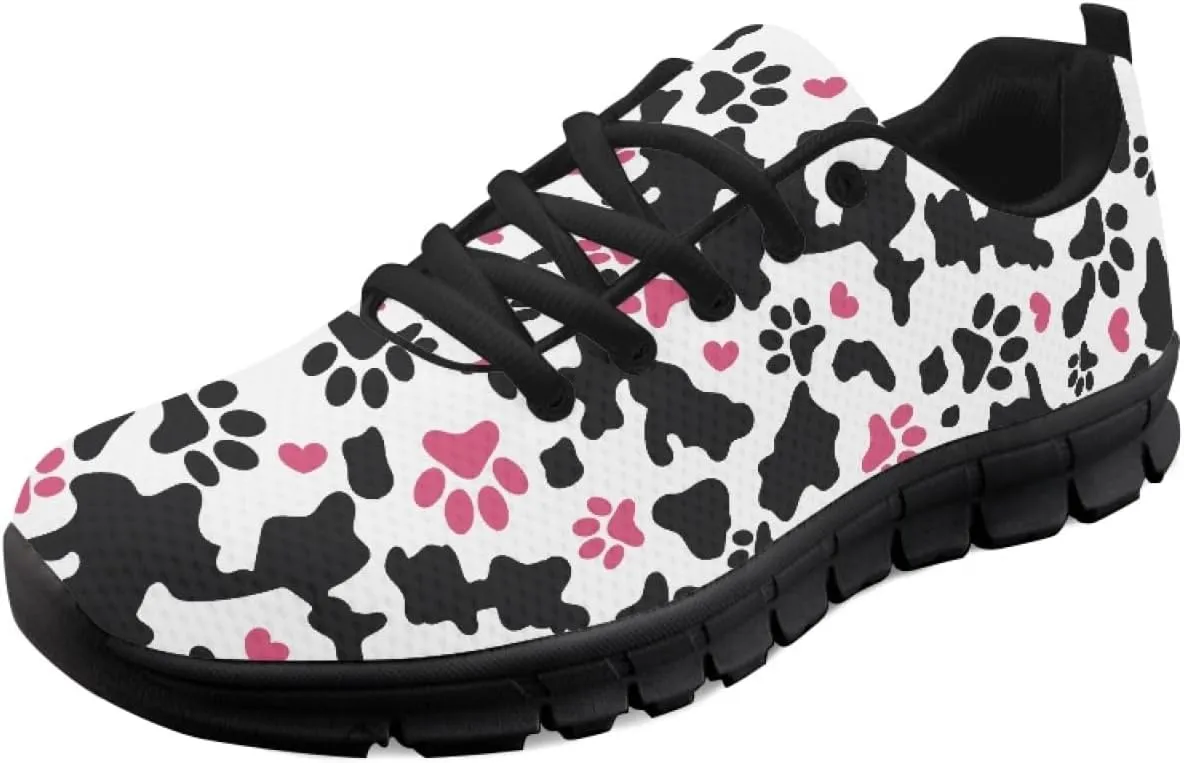 Wanyint Lightweight Sneakers for Running Walking Lace Up Black Sole Shoes