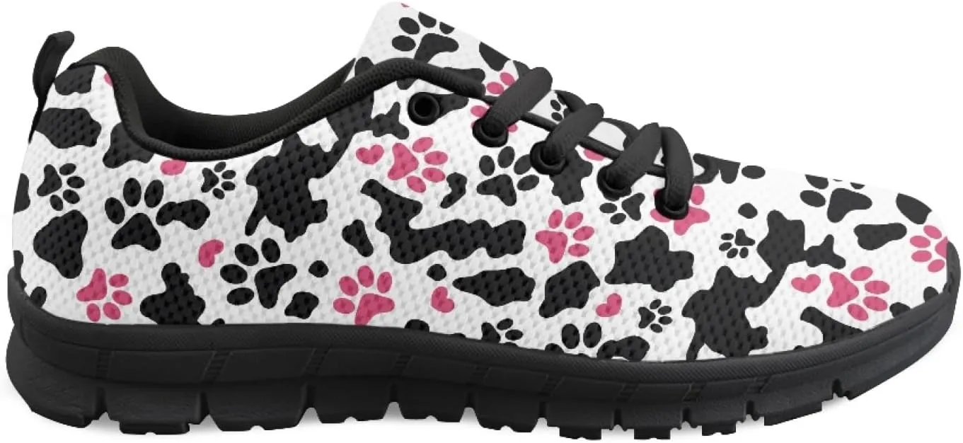 Wanyint Lightweight Sneakers for Running Walking Lace Up Black Sole Shoes