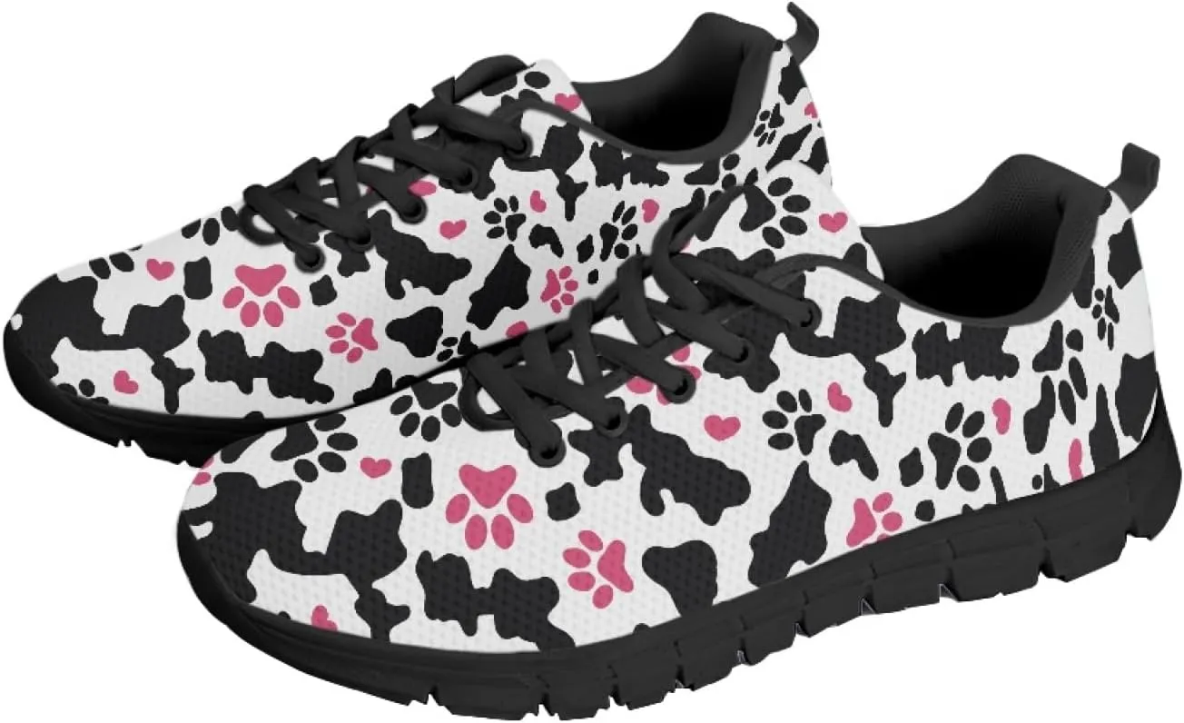 Wanyint Lightweight Sneakers for Running Walking Lace Up Black Sole Shoes