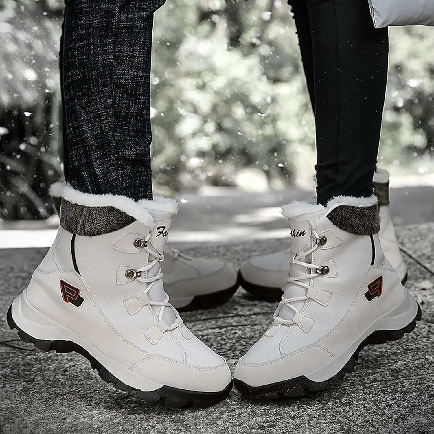 Waterproof Boots for Women Anti-Slip Mid-Calf Snow Boots Warm Outdoor Comfortable Hiking Booties