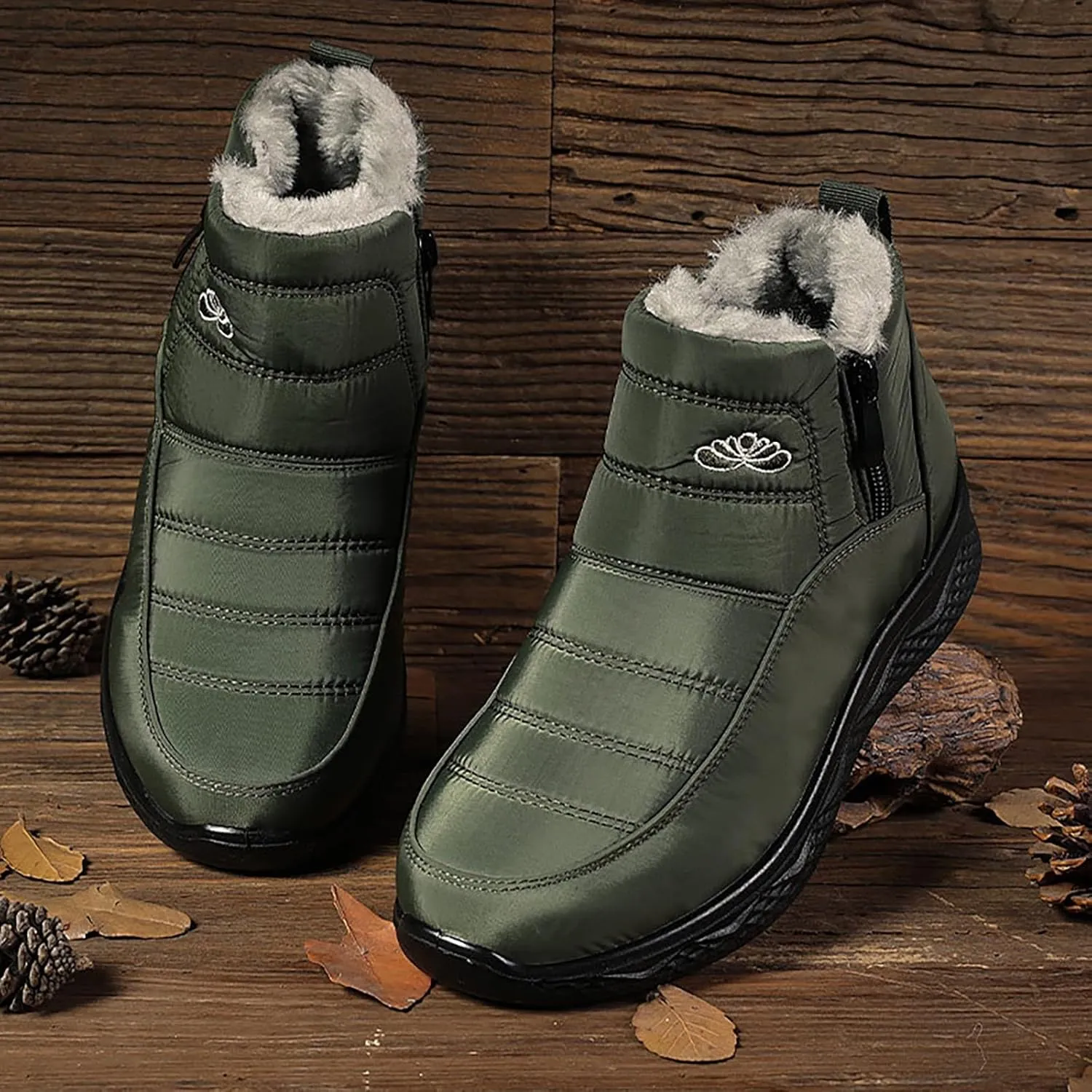 Waterproof Boots for Women Anti-Slip Mid-Calf Snow Boots Warm Outdoor Comfortable Hiking Booties