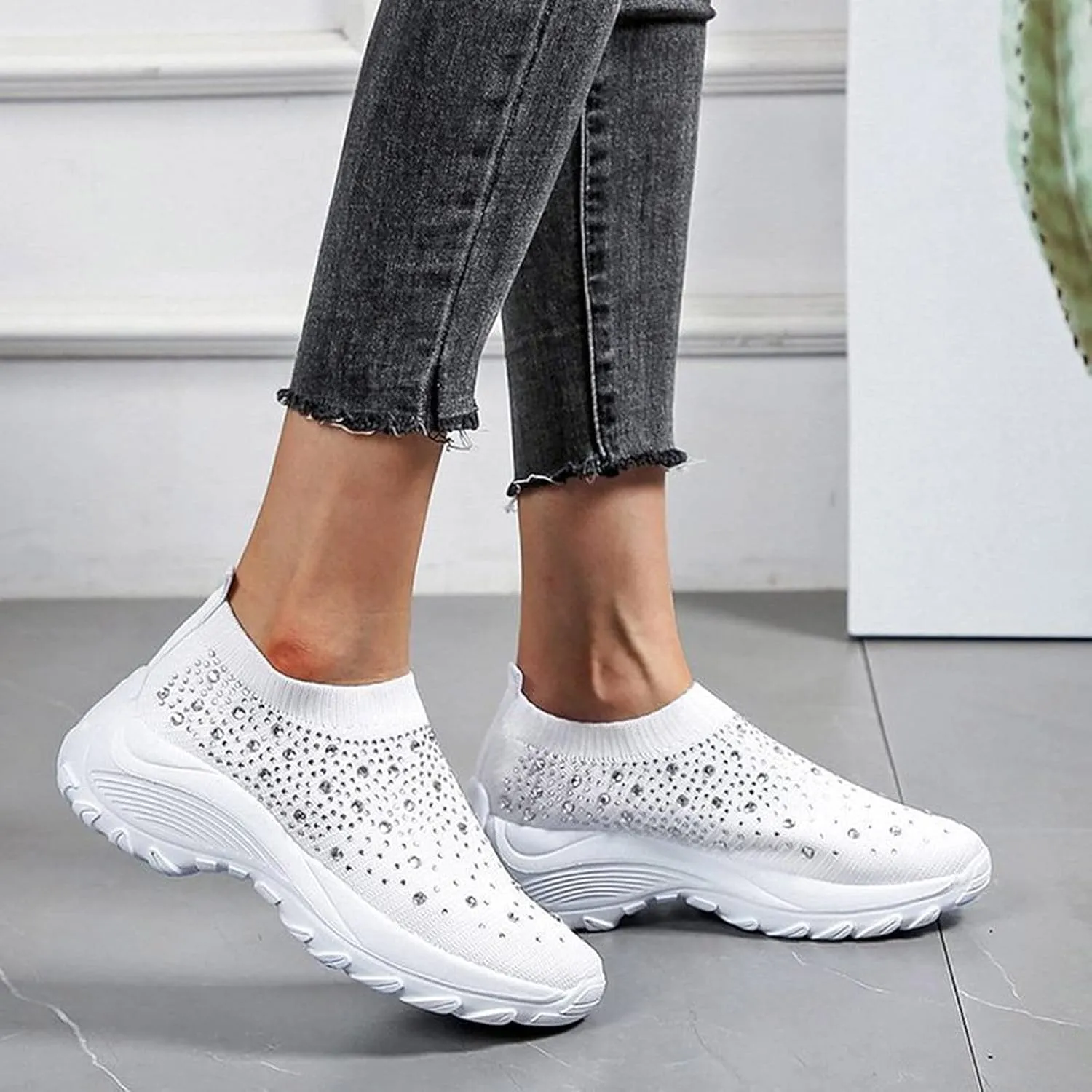 Wedge Sneakers for Women Size 11 Wide Size 11 Non Slip Shoes Women Womens Athletic Shoes Size 9 Narrow Wedge Sneakers for Women Comfortable Dressy Zapatos Antiderrapantes Para Mujer