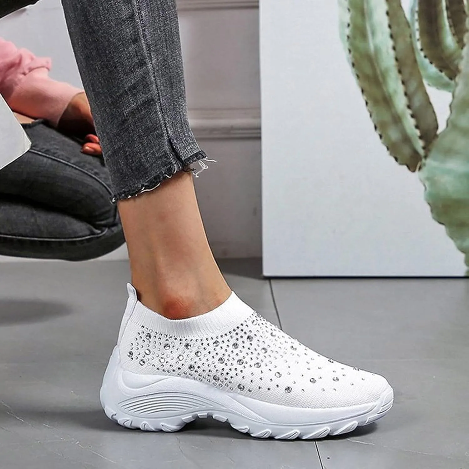 Wedge Sneakers for Women Size 11 Wide Size 11 Non Slip Shoes Women Womens Athletic Shoes Size 9 Narrow Wedge Sneakers for Women Comfortable Dressy Zapatos Antiderrapantes Para Mujer
