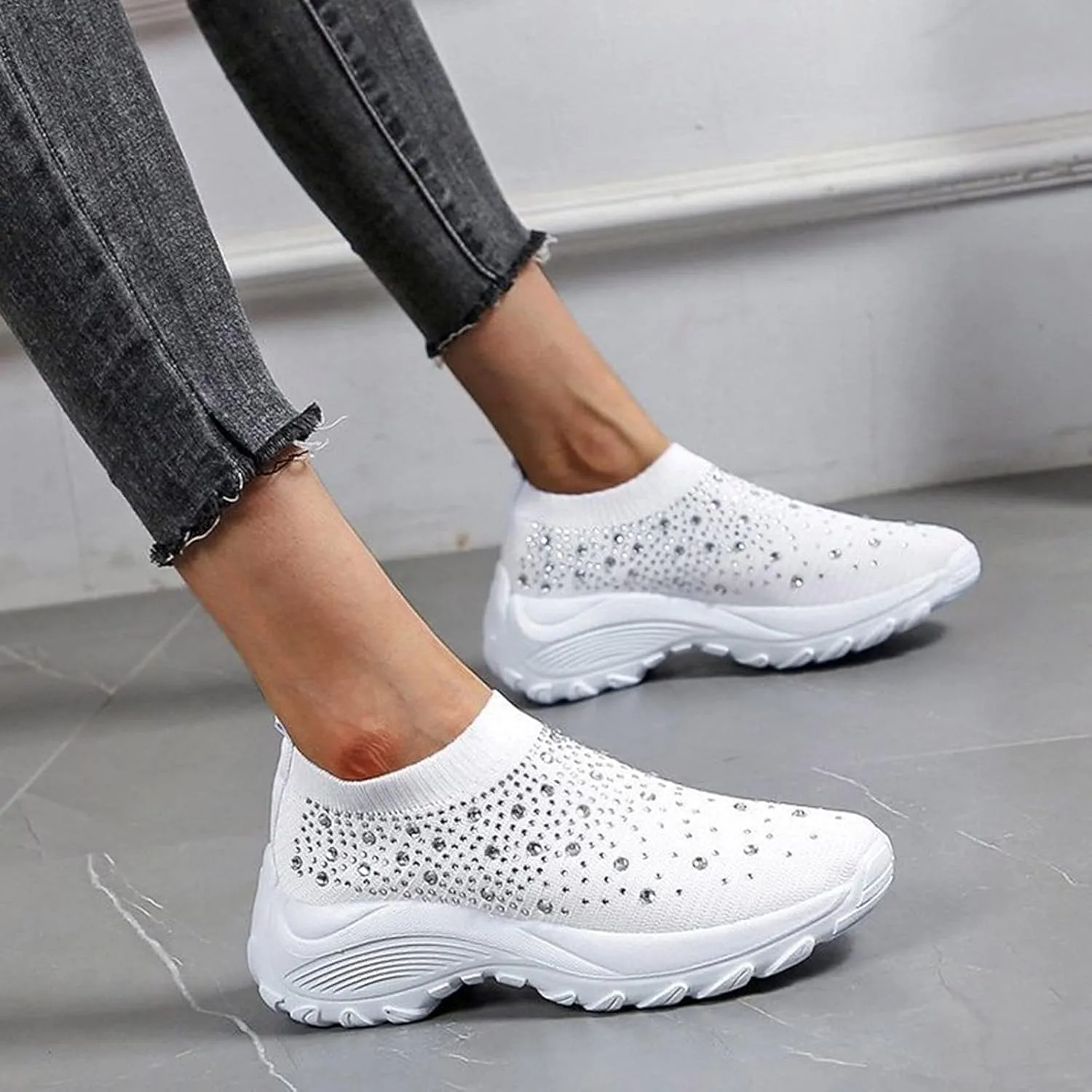 Wedge Sneakers for Women Size 11 Wide Size 11 Non Slip Shoes Women Womens Athletic Shoes Size 9 Narrow Wedge Sneakers for Women Comfortable Dressy Zapatos Antiderrapantes Para Mujer