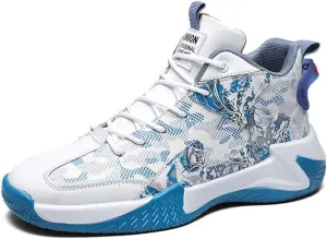 WILTENA Mens Fashion Non Slip Breathable Basketball Shoes Boy's Athletic Running Sports Shock Absorption Sneakers Youth Casual Shoes