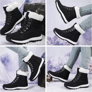Winter Snow Boots Women Warm Fur Lined Snow Boots Anti-Slip Hiking Boots Insulated Outdoor Waterproof Boots for Walking Work