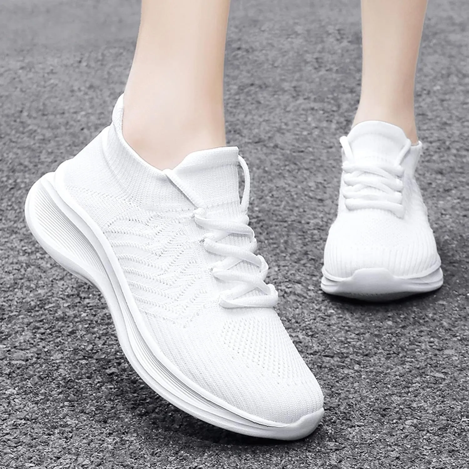 Women Casual Slip On Loafers Comfortable Walking Shoes Lightweight Canvas Sneakers Non Slip Flat Flats