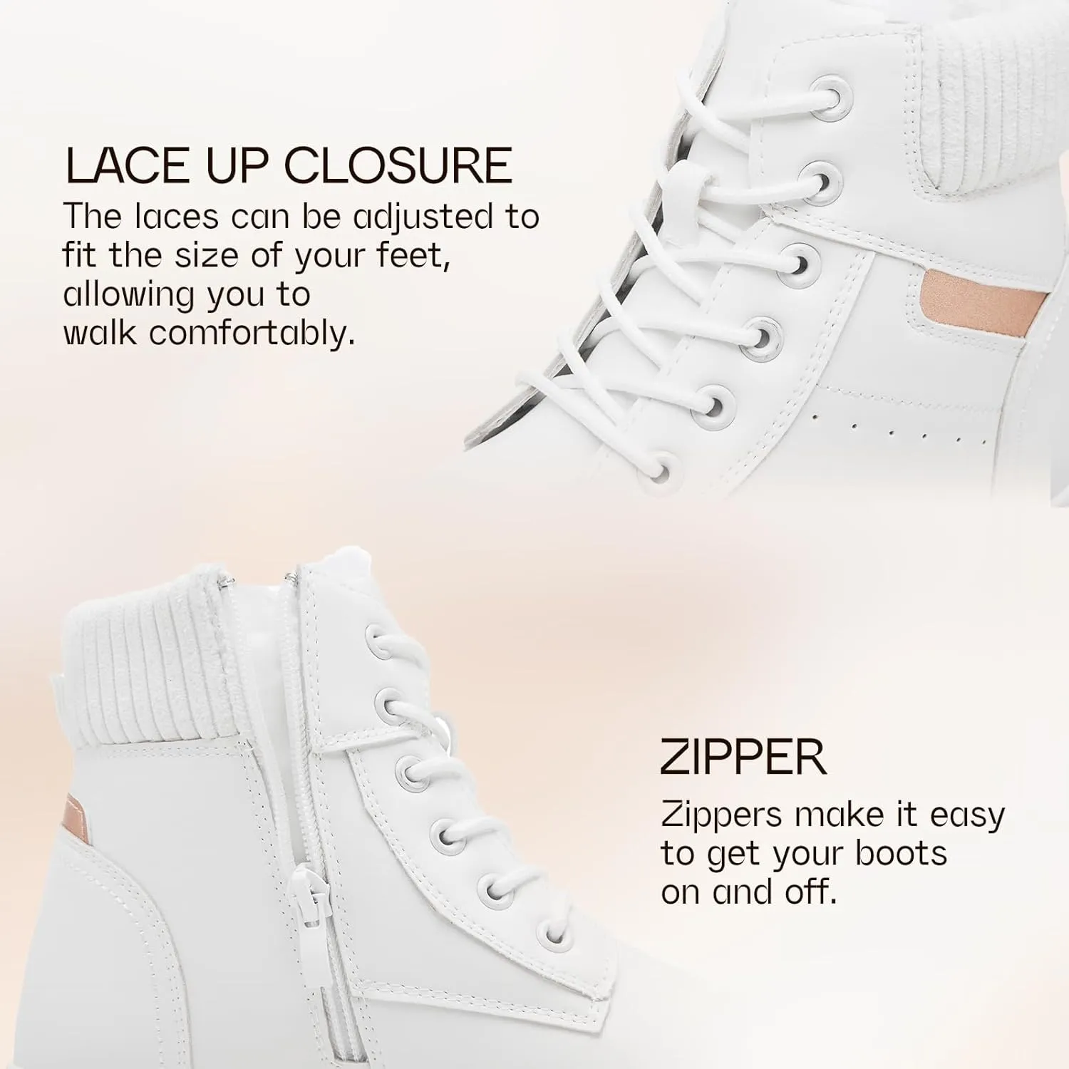 Women's Ankle Boots & Booties Waterproof Boots for Women Black Hiking Boots Women Combat Non Slip Snow Boots for Outdoor Work