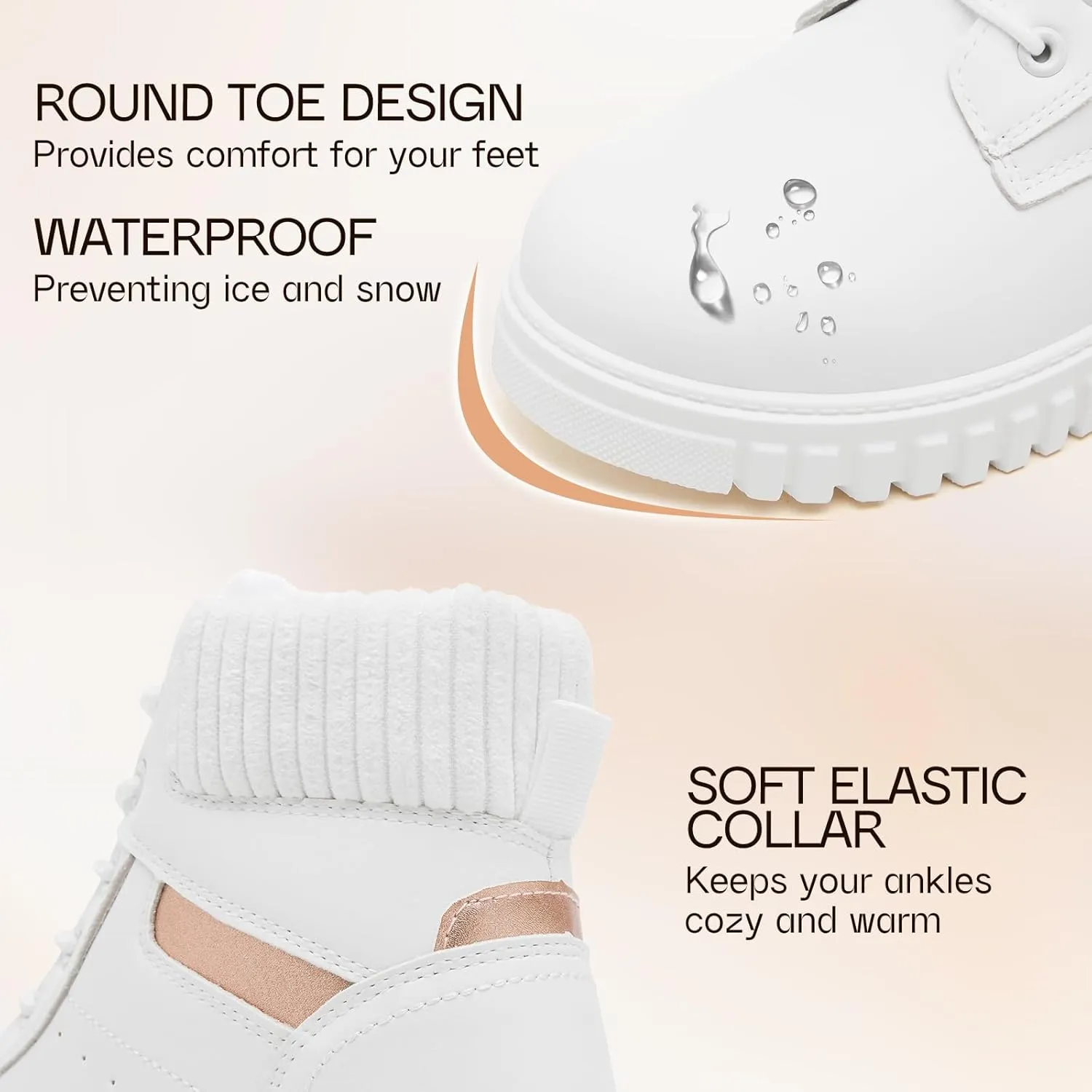 Women's Ankle Boots & Booties Waterproof Boots for Women Black Hiking Boots Women Combat Non Slip Snow Boots for Outdoor Work