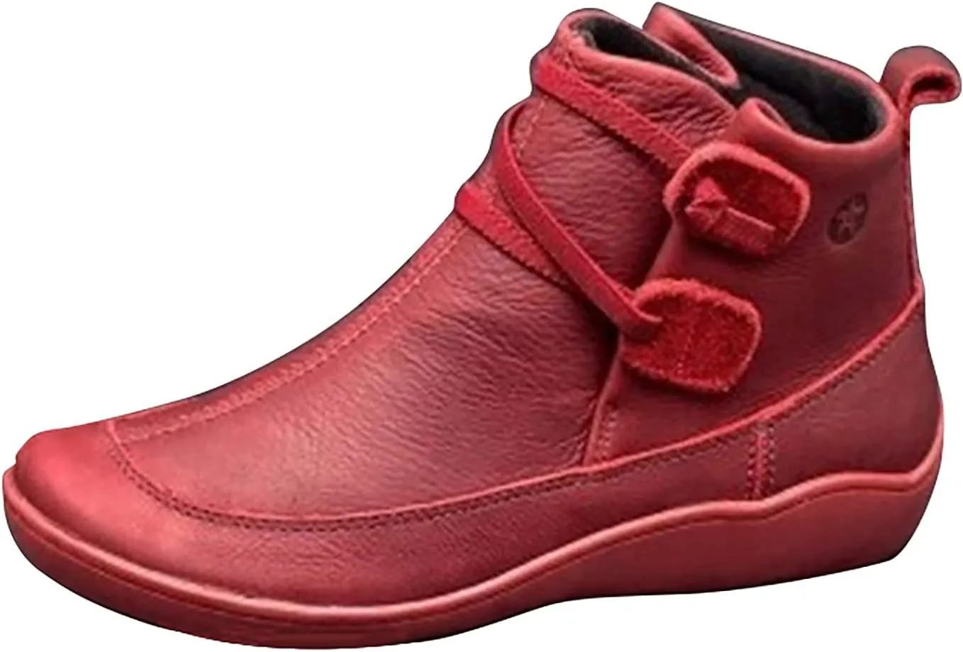 Women's Ankle Boots Slip On Vintage Leather Ladies Sneaker Fall Winter Outdoor Flat Snow Boots For Women