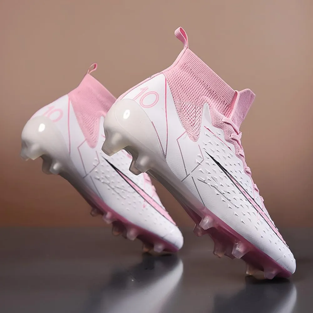 Women's Breathable Futsal Cleats for Training - High Top AG Soccer Shoes for Outdoor - Mens Athletic Football Sneakers