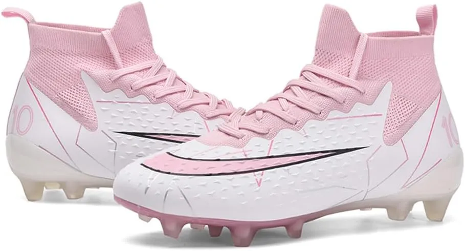 Women's Breathable Futsal Cleats for Training - High Top AG Soccer Shoes for Outdoor - Mens Athletic Football Sneakers
