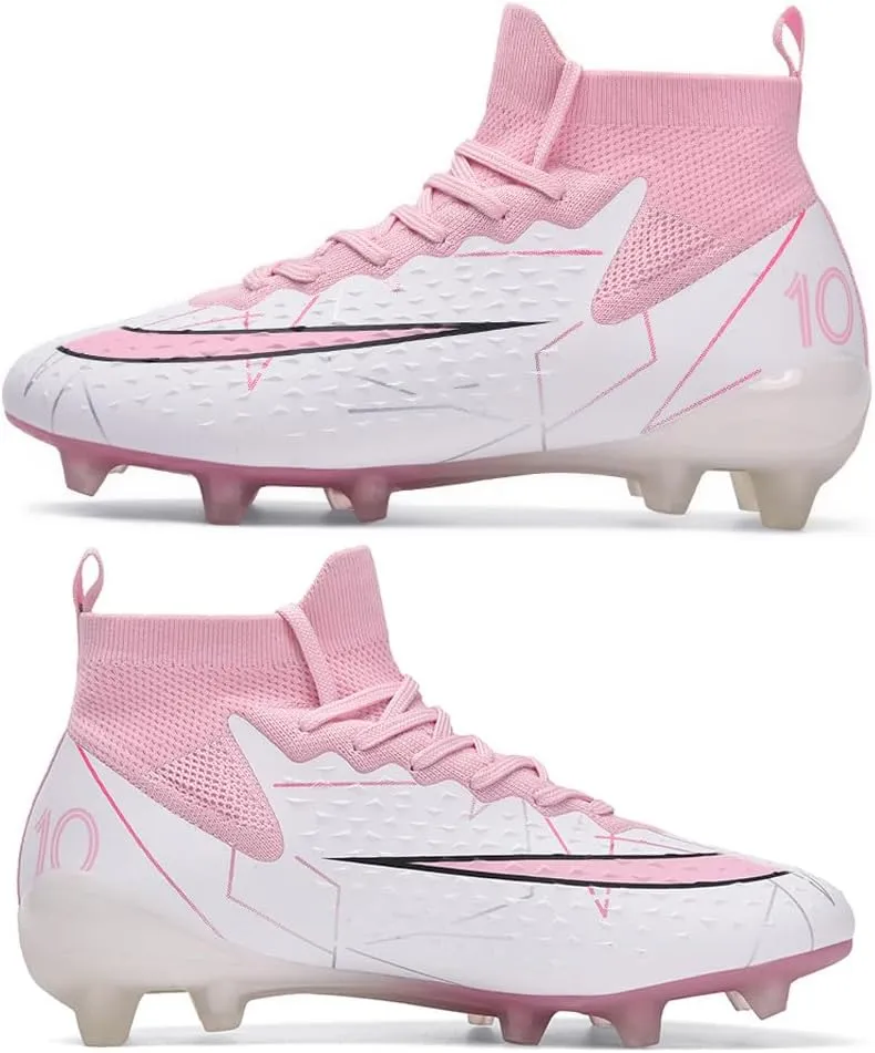 Women's Breathable Futsal Cleats for Training - High Top AG Soccer Shoes for Outdoor - Mens Athletic Football Sneakers