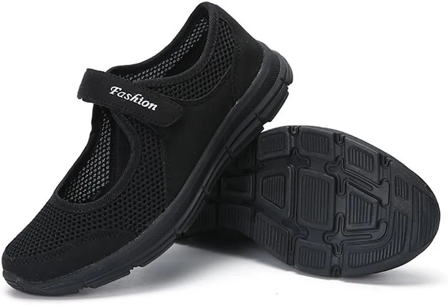 Women's Fashion Sneaker Mesh Slip On Black Non Slip Shoes for Women Comfortable Walking Shoes Women Arch Support Womens Navy Loafers Heeled Sneakers for Women