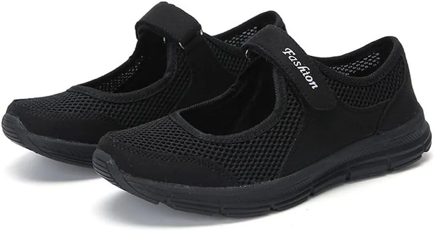 Women's Fashion Sneaker Mesh Slip On Black Non Slip Shoes for Women Comfortable Walking Shoes Women Arch Support Womens Navy Loafers Heeled Sneakers for Women