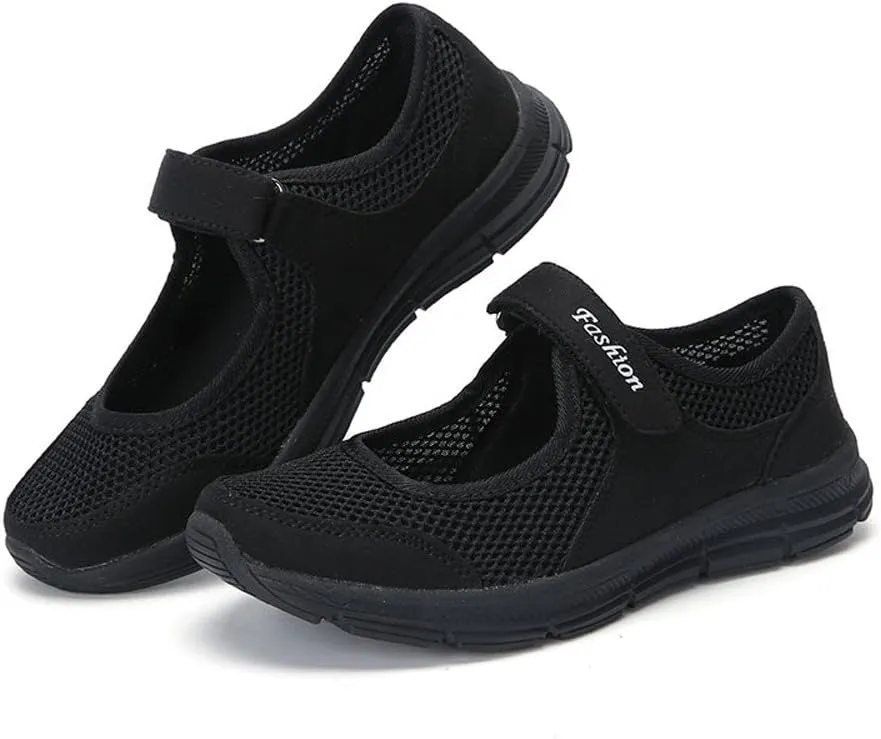 Women's Fashion Sneaker Mesh Slip On Black Non Slip Shoes for Women Comfortable Walking Shoes Women Arch Support Womens Navy Loafers Heeled Sneakers for Women