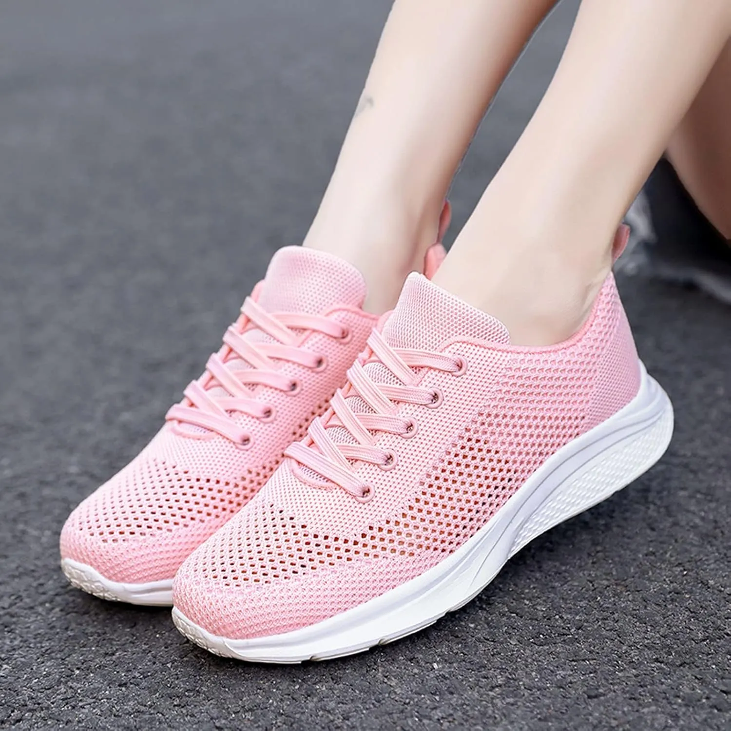 Women's Lace Up Walking Shoes Lightweight Casual Running Sneakers Slip On Shoes Women Wide Width Men's Casual Dress Shoes Wedge Sneakers Red Tennis Shoe Trainers Shoe