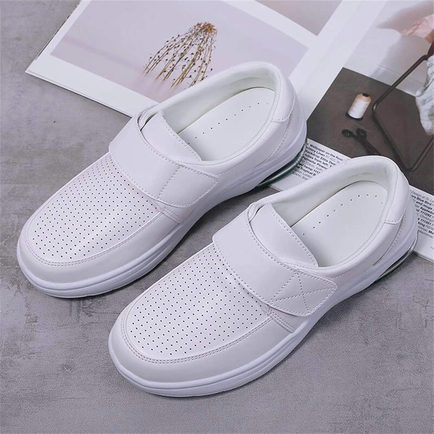 Women's Shoes Casual Soft Bottom Shoes Hook&Loop Shoes Single Cushion Shoes Women's Biking Grandma Womens Sneakers