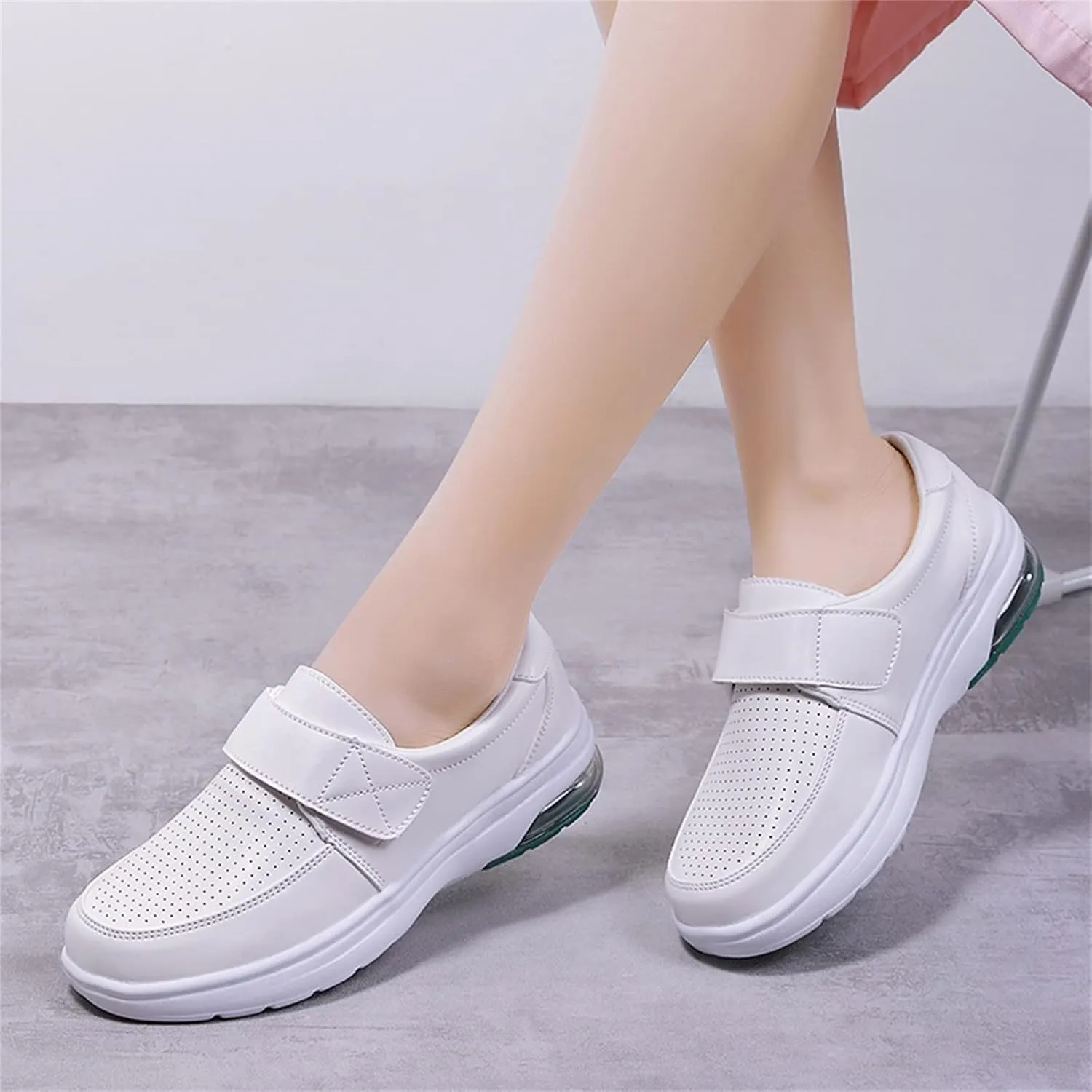Women's Shoes Casual Soft Bottom Shoes Hook&Loop Shoes Single Cushion Shoes Women's Biking Grandma Womens Sneakers