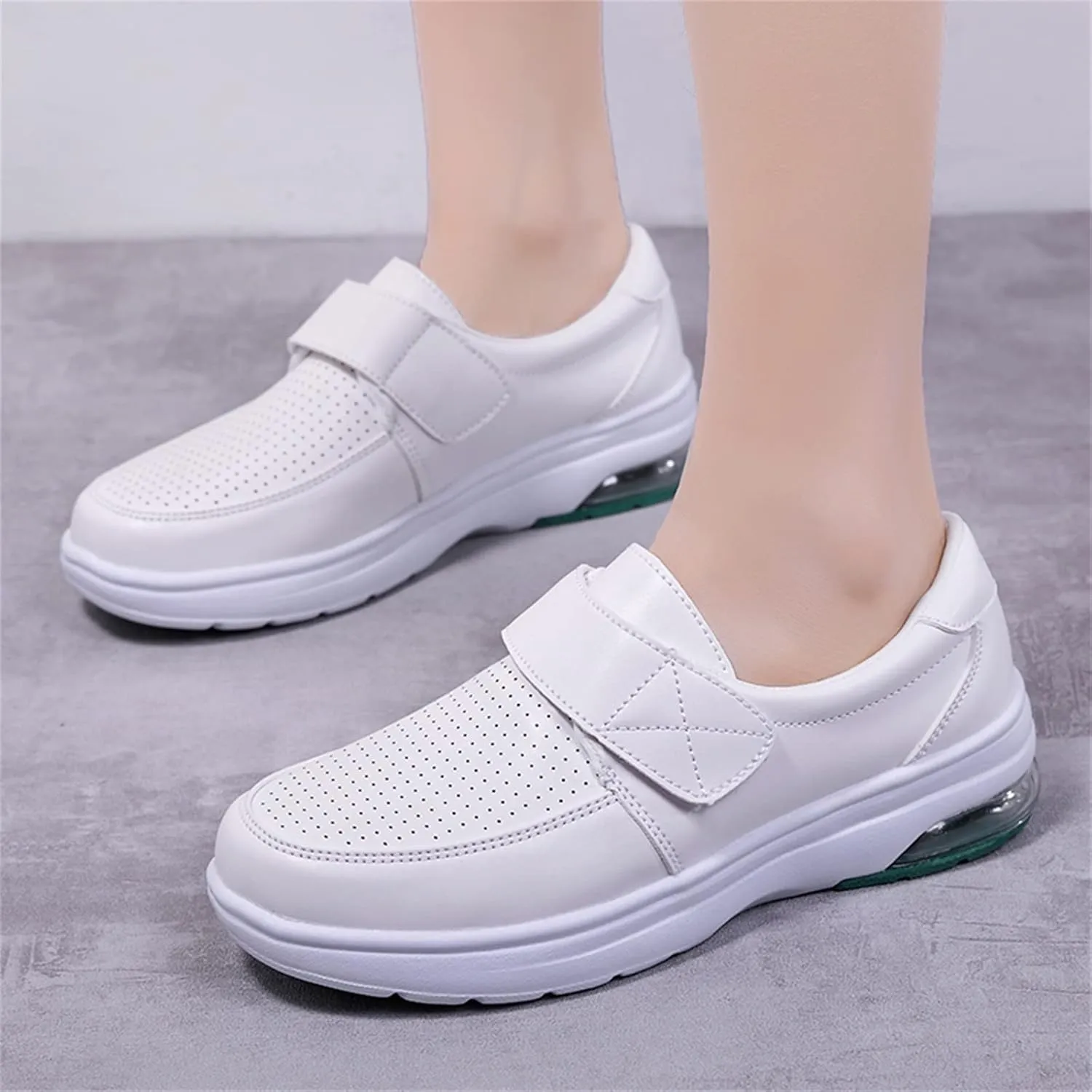 Women's Shoes Casual Soft Bottom Shoes Hook&Loop Shoes Single Cushion Shoes Women's Biking Grandma Womens Sneakers
