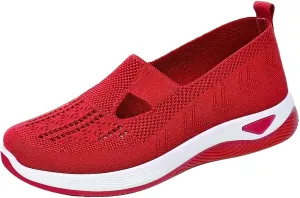 Women's Slip on Sneakers Shoes Woven Orthopedic Walking Shoes Women Mesh Breathable Casual Tennis Shoes Women Shoes Sneakers Steel Toe Tennis Shoe White Loafers