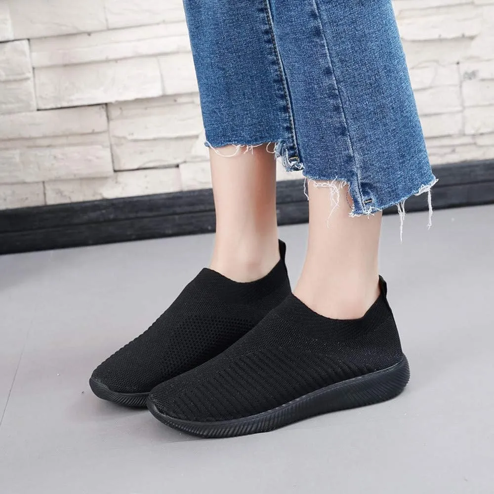 Womens Slip On Walking Shoes Non Slip Running Shoes Walking Shoes Women Slip On White Casual Shoes High Top Sneakers Waterproof Tennis Shoe Casual Loafers