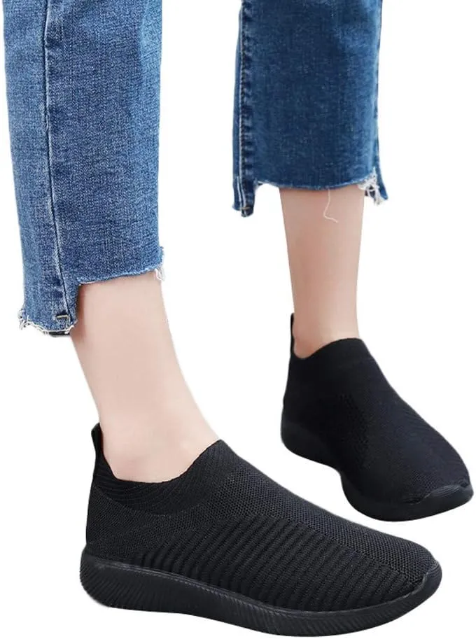 Womens Slip On Walking Shoes Non Slip Running Shoes Walking Shoes Women Slip On White Casual Shoes High Top Sneakers Waterproof Tennis Shoe Casual Loafers