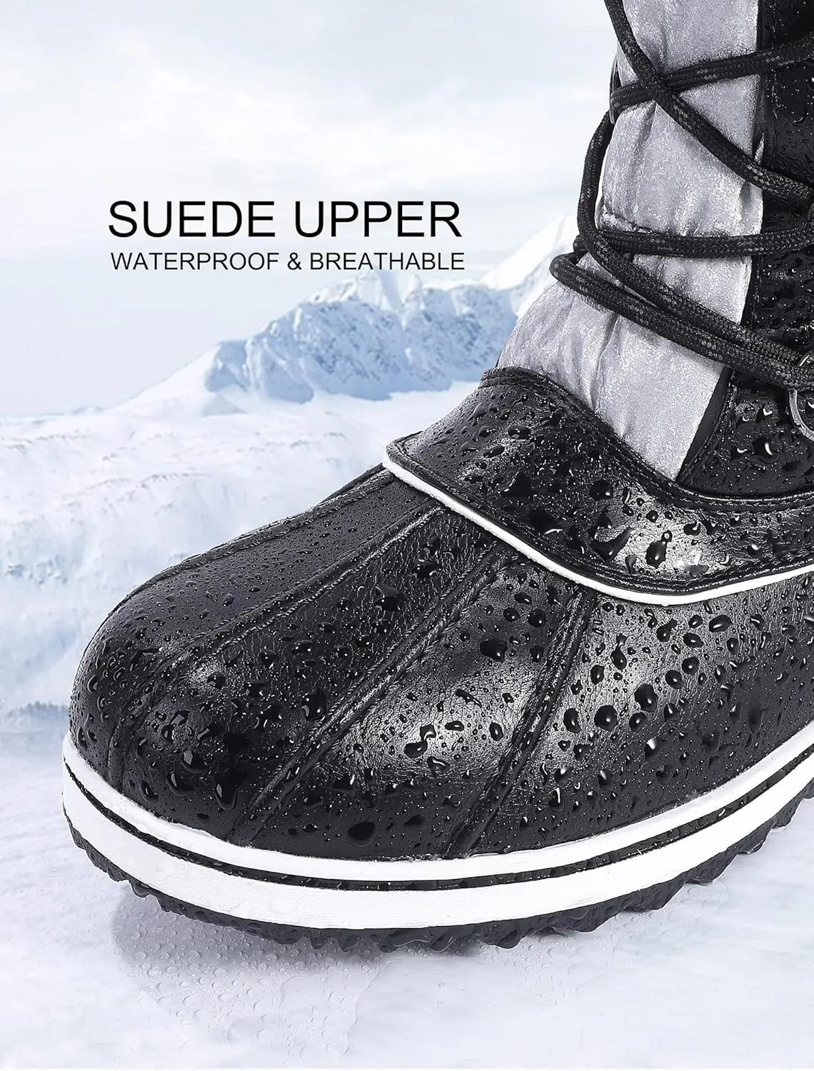 Women's Snow Boots, Women Waterproof Mid Calf, Anti-slip Outdoor Warm Duck Boot for Winter