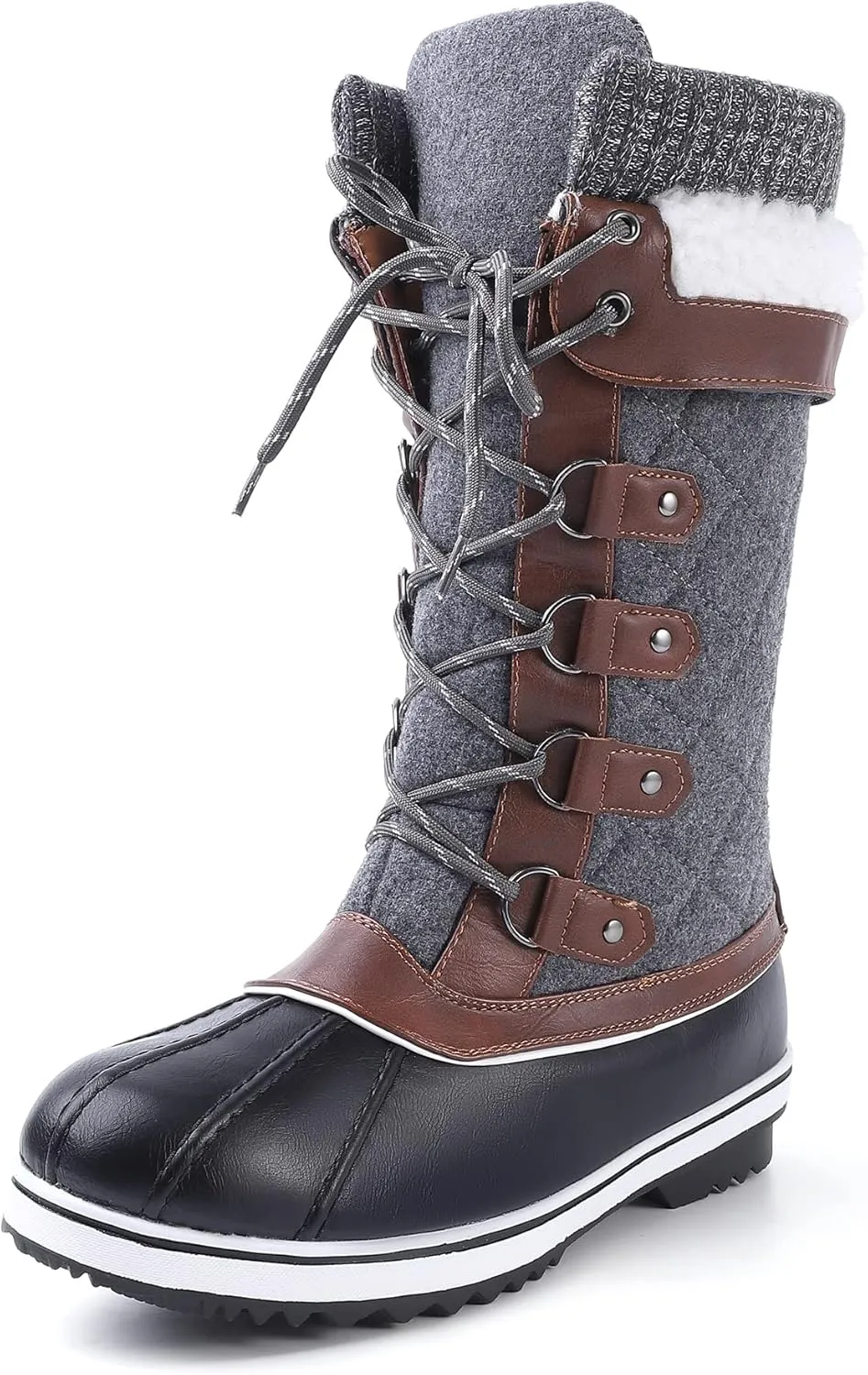 Women's Snow Boots, Women Waterproof Mid Calf, Anti-slip Outdoor Warm Winter Boots for Women