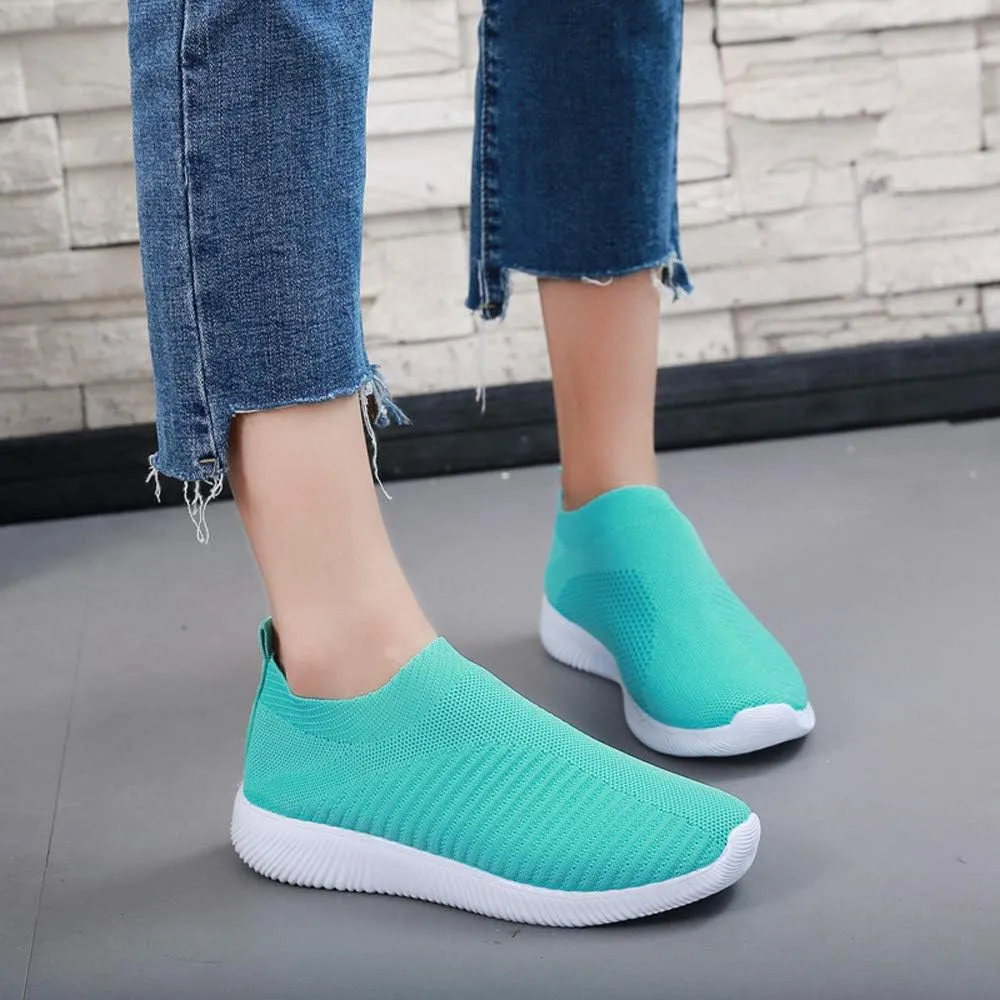 Women's Walking Shoes Cushion Comfortable Breeze Shoes Tennis Shoes Womens Boots Casual Work Shoes Platform Sneakers Slip On Tennis Shoe White Loafers