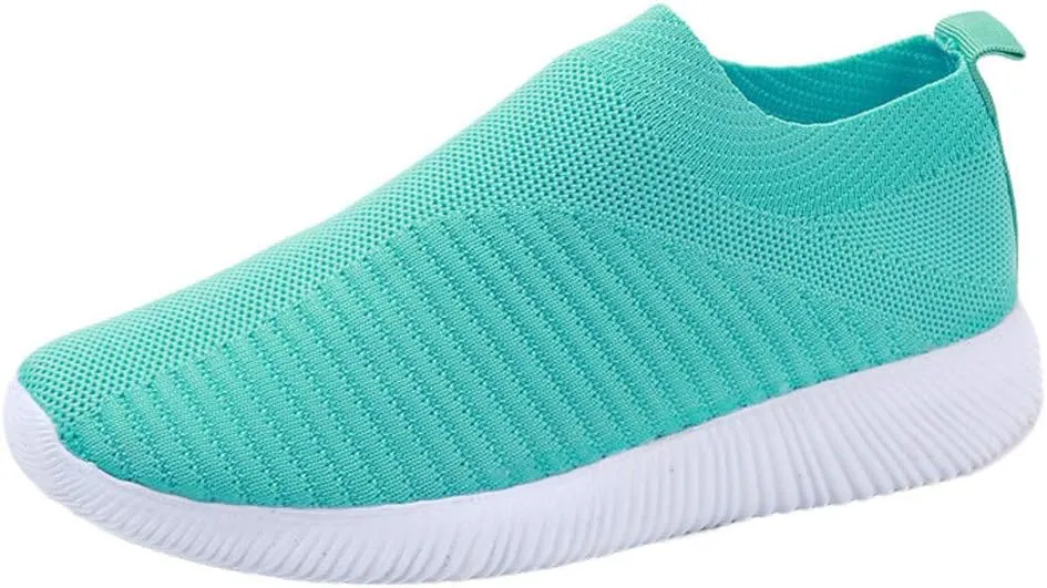 Women's Walking Shoes Cushion Comfortable Breeze Shoes Tennis Shoes Womens Boots Casual Work Shoes Platform Sneakers Slip On Tennis Shoe White Loafers