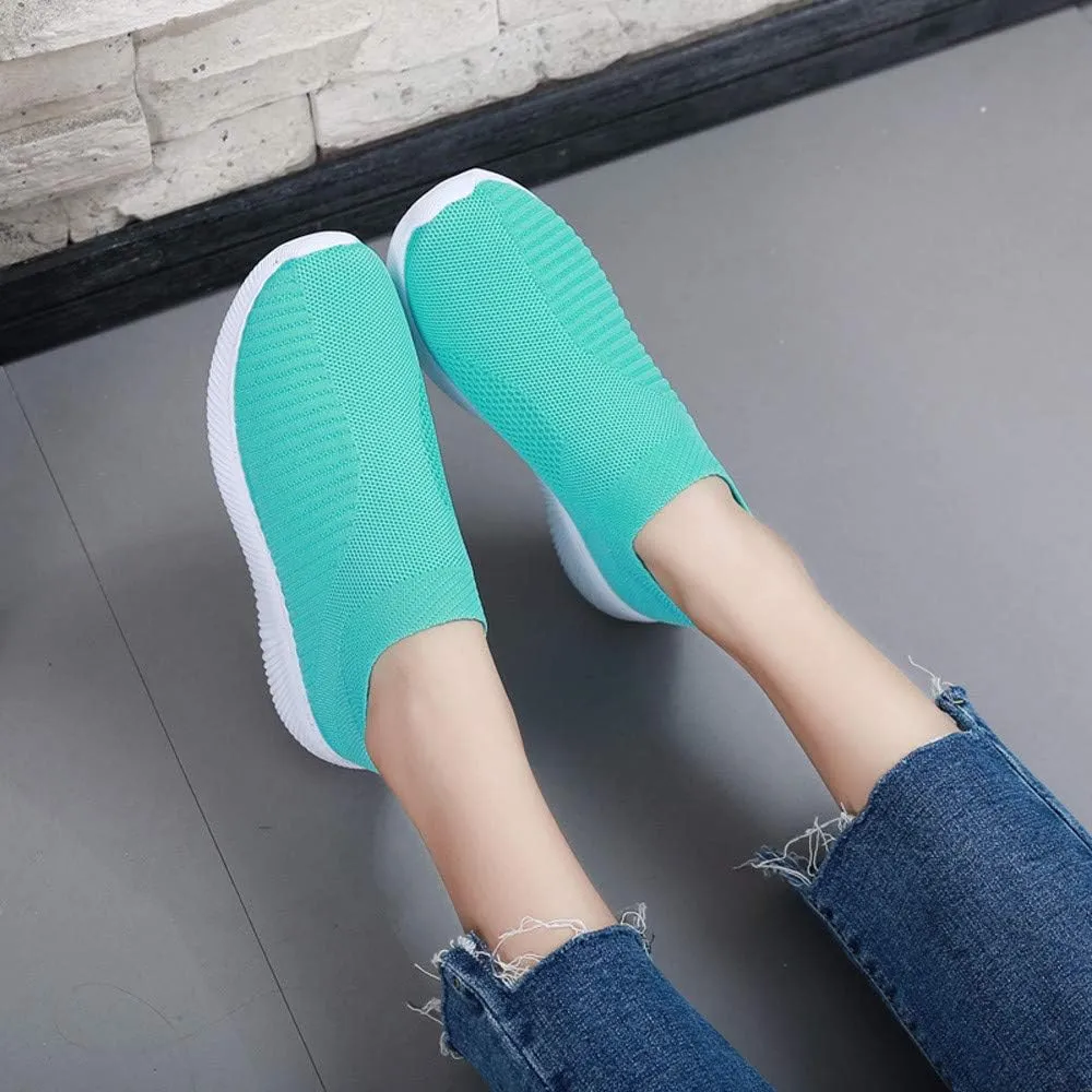 Women's Walking Shoes Cushion Comfortable Breeze Shoes Tennis Shoes Womens Boots Casual Work Shoes Platform Sneakers Slip On Tennis Shoe White Loafers