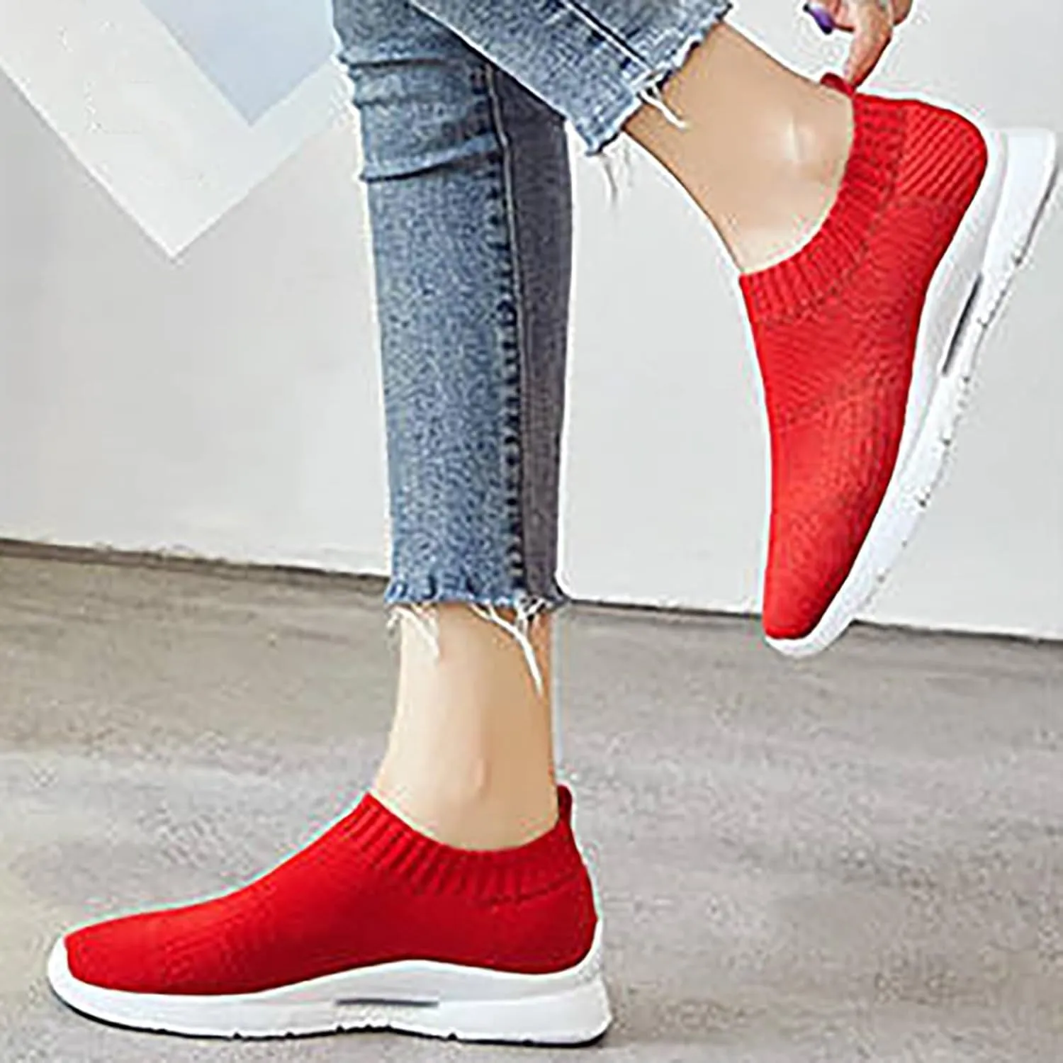 Women's Walking Shoes Cushion Comfortable Breeze Shoes Womens Tennis Shoes Slip On Business Casual Shoes Black Sneakers Steel Toe Tennis Shoe Casual Loafers