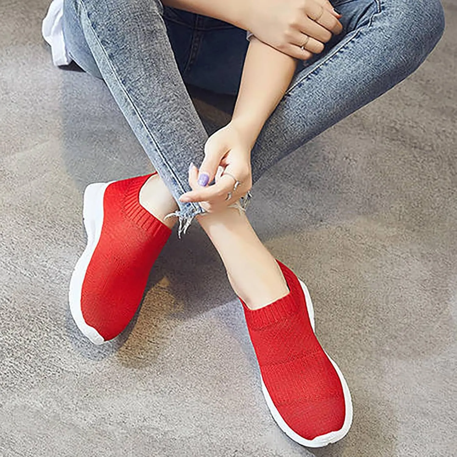 Women's Walking Shoes Cushion Comfortable Breeze Shoes Womens Tennis Shoes Slip On Business Casual Shoes Black Sneakers Steel Toe Tennis Shoe Casual Loafers