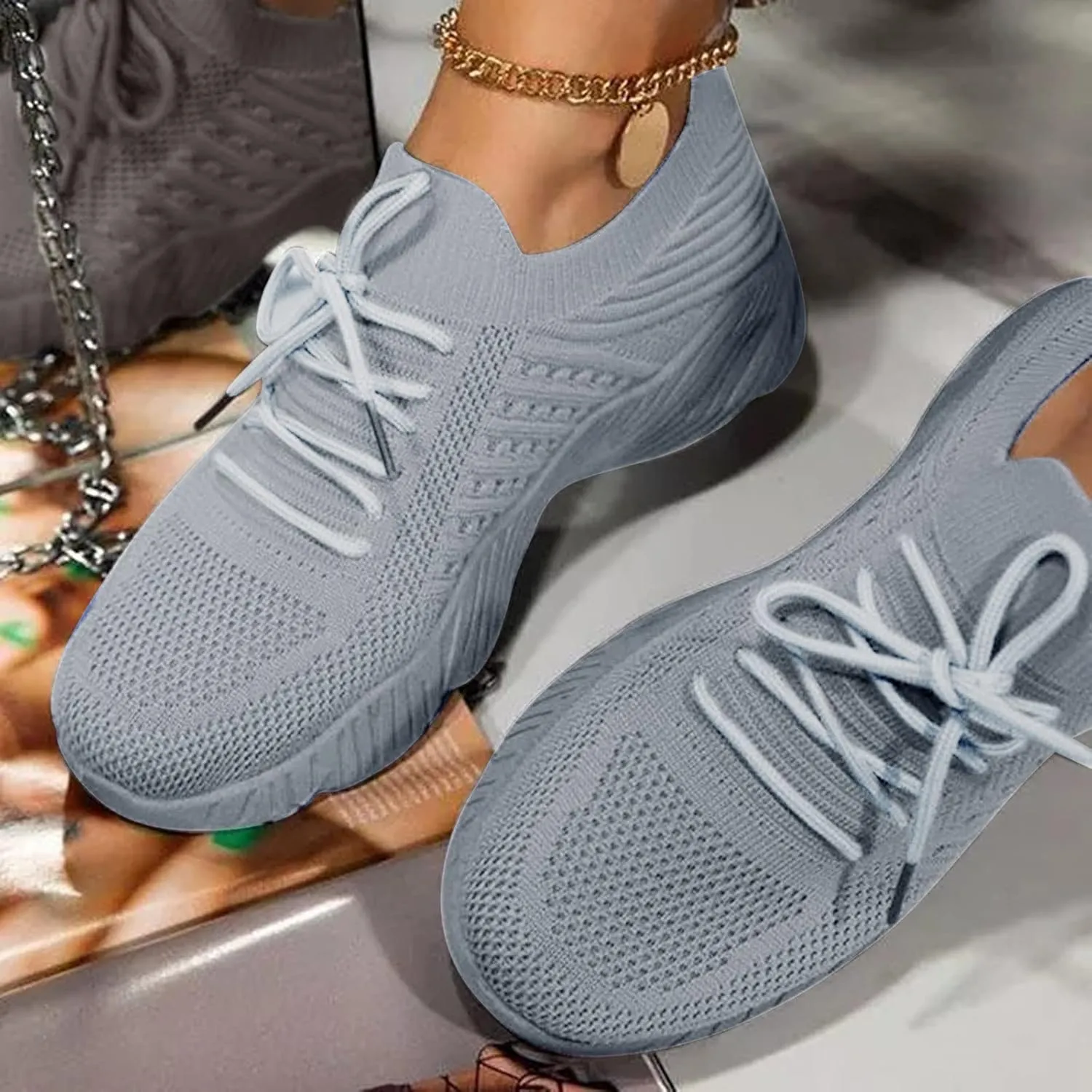 Women's Woven Orthopedic Breathable Soft Shoes Non Slip Work Shoes Women Jogging Slip On Shoes Casual Dress Sneakers Black Tennis Shoe Loafers Dress Shoe