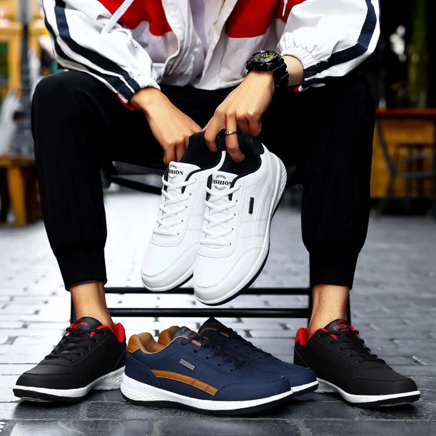 Workout Athletic Sport Shoes for Men Lightweight Breathable Walking Shoe Gym Tennis Business Formal Dress Shoes