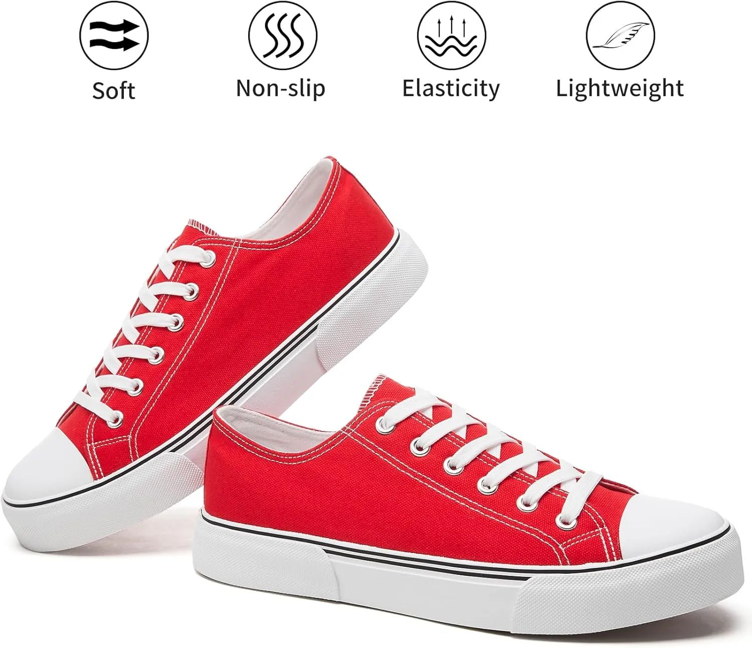 yageyan Men Canvas Low top Shoes Classic Casual Sneakers Black and White Fashion Shoes