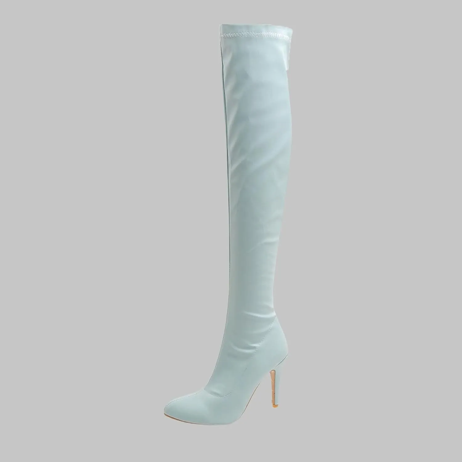 ZDLJYL Women's Thigh High Boots Over The Knee Boot Shoes Autumn Winter Stretch Pointed Toe Stiletto High-Heeled Sexy Ladies Boots