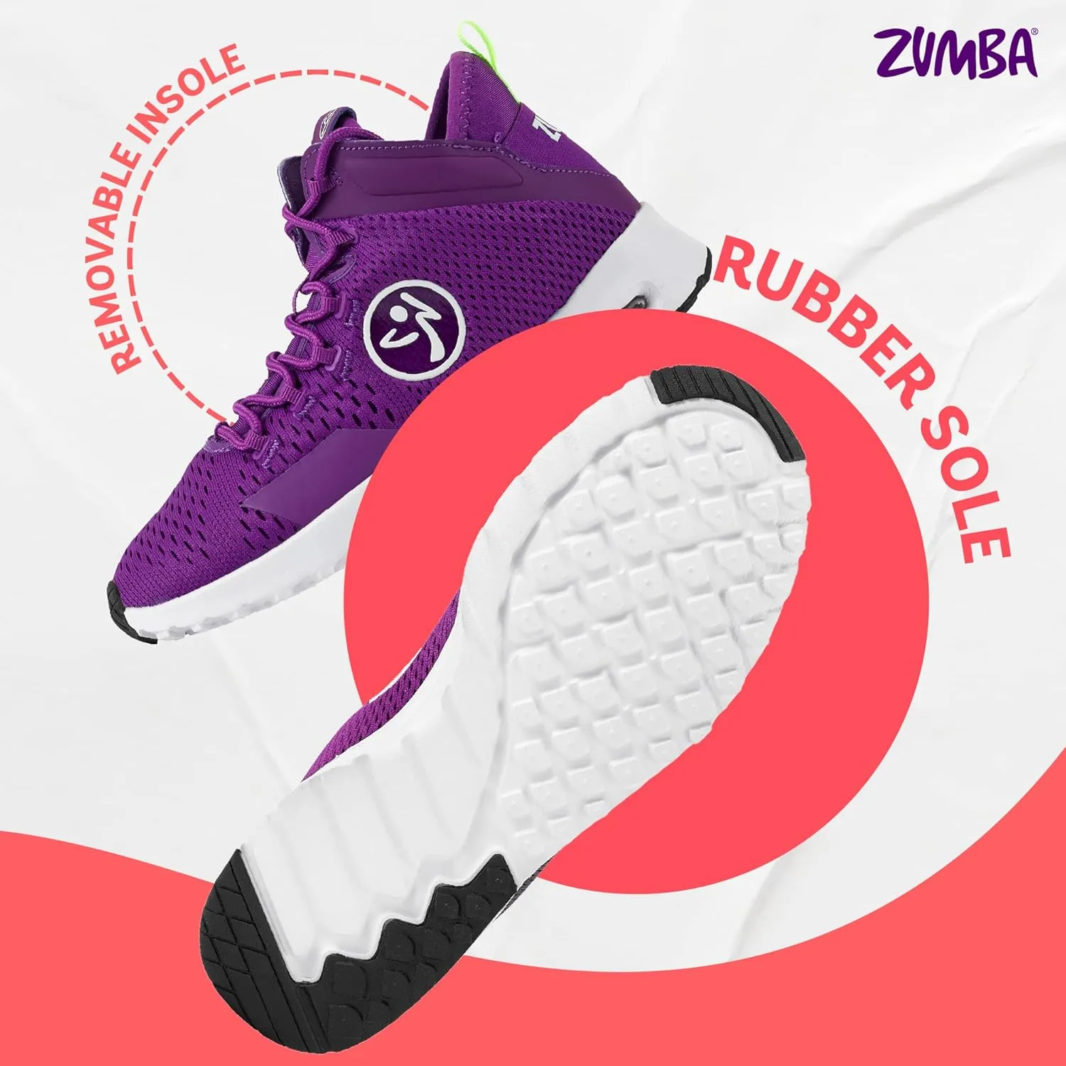 ZUMBA Air Funk Women’s Dance Shoes, Mid-Top Fitness Sneakers